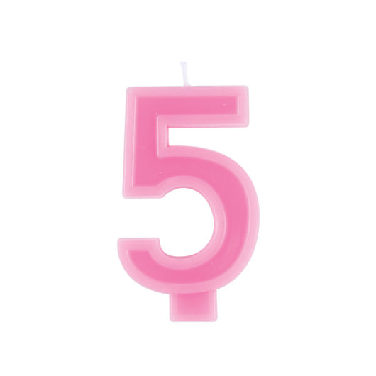Raised Border Number 5 Birthday Candle