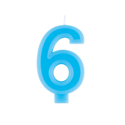 Raised Border Number 6 Birthday Candle