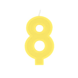 Raised Border Number 8 Birthday Candle