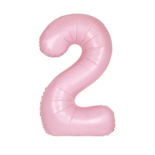 Matte Lovely Pink Number 2 Shaped Foil Balloon 34