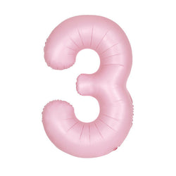 Matte Lovely Pink Number 3 Shaped Foil Balloon 34