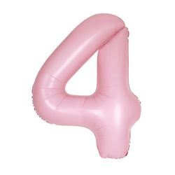 Matte Lovely Pink Number 4 Shaped Foil Balloon 34