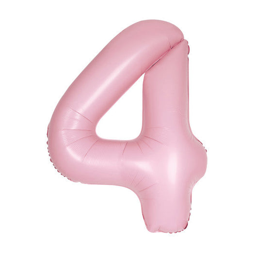 Matte Lovely Pink Number 4 Shaped Foil Balloon 34