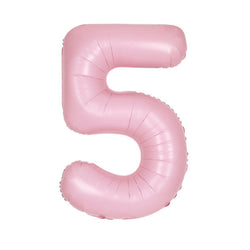 Matte Lovely Pink Number 5 Shaped Foil Balloon 34