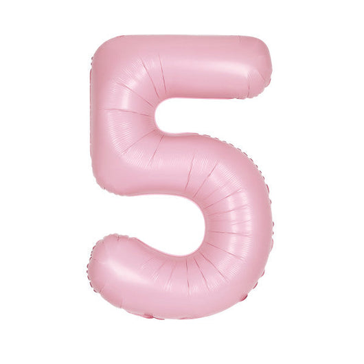 Matte Lovely Pink Number 5 Shaped Foil Balloon 34