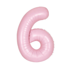 Matte Lovely Pink Number 6 Shaped Foil Balloon 34