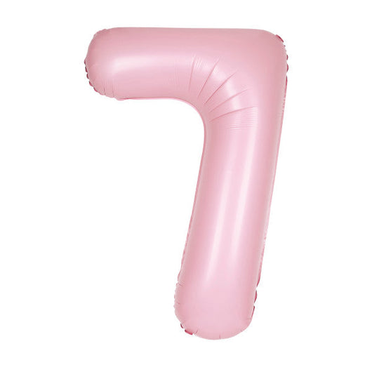 Matte Lovely Pink Number 7 Shaped Foil Balloon 34