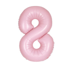 Matte Lovely Pink Number 8 Shaped Foil Balloon 34