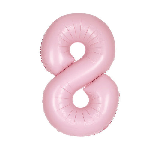 Matte Lovely Pink Number 8 Shaped Foil Balloon 34