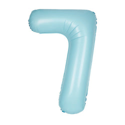 Matte Powder Blue Number 7 Shaped Foil Balloon 34