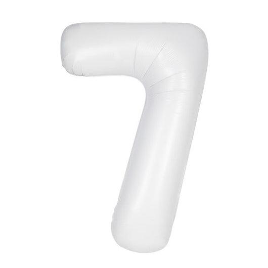 Matte White Number 7 Shaped Foil Balloon 34