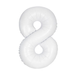 Matte White Number 8 Shaped Foil Balloon 34