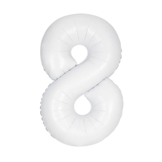 Matte White Number 8 Shaped Foil Balloon 34