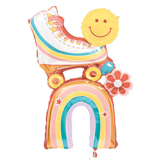 Rainbow & Roller Skate Shaped Giant Foil Balloon 40