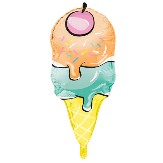 Rainbow Birthday Sweets Ice Cream Cone Shaped Giant Foil Balloon 23