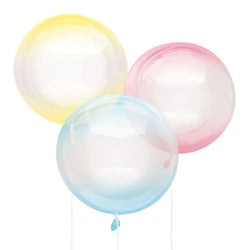 Assorted Color Gradient Printed Clear Sphere Balloons 18