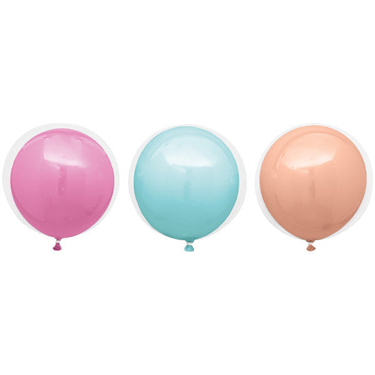 Assorted Pastel Clear Double Stuffed Balloons 16