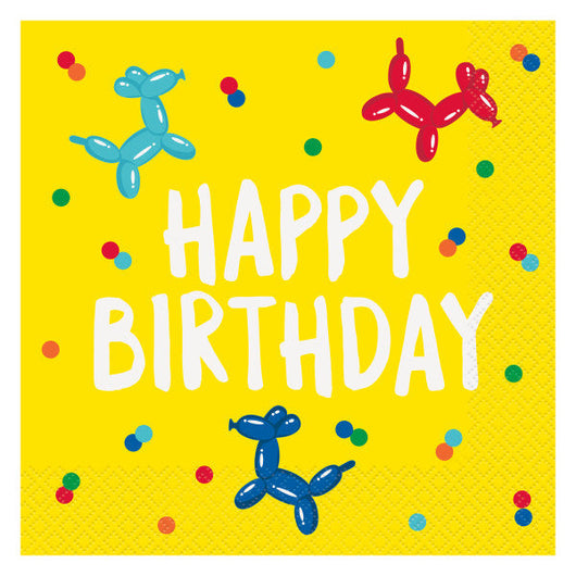Balloon Dog Birthday Luncheon Napkins, 16ct