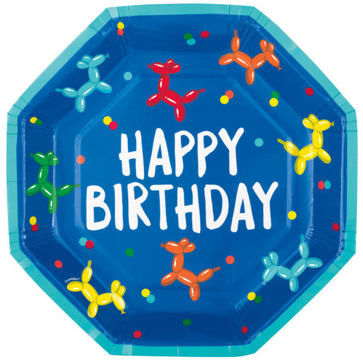 Balloon Dog Birthday Octagon Shaped 9.25