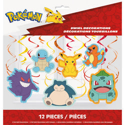 Pokemon Hanging Swirl Decorations, 12ct