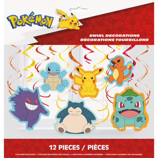 Pokemon Hanging Swirl Decorations, 12ct