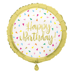 Bright Triangle Birthday Round Foil Balloon 17