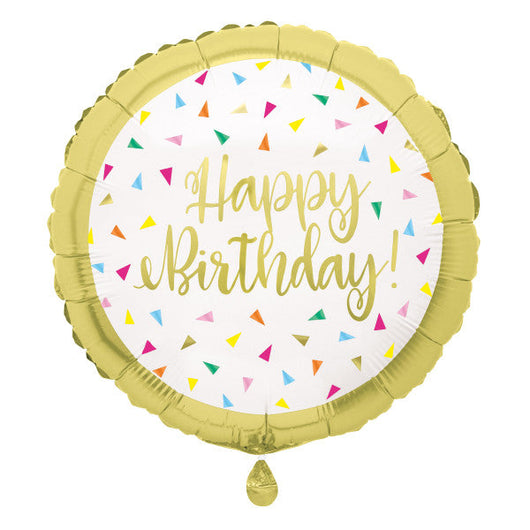Bright Triangle Birthday Round Foil Balloon 17