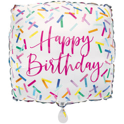 Pink Sprinkles Square Foil Balloon 18