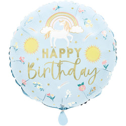 Dainty Unicorn Round Foil Balloon 17