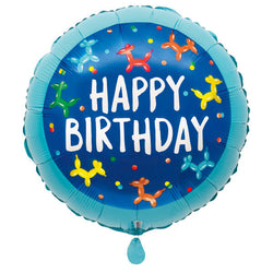 Balloon Dog Birthday Round Foil Balloon 17