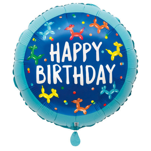 Balloon Dog Birthday Round Foil Balloon 17