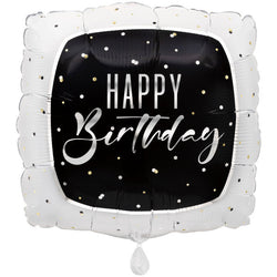 Silver Happy Birthday Square Foil Balloon 18