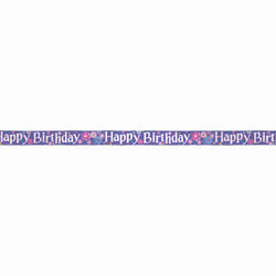 Birthday Blossoms Foil Banner, 12 ft