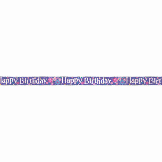 Birthday Blossoms Foil Banner, 12 ft