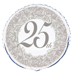 25th Anniversary Round Foil Balloon 18