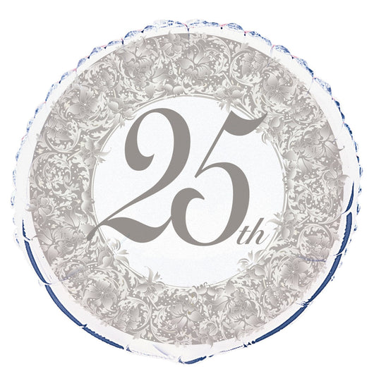 25th Anniversary Round Foil Balloon 18