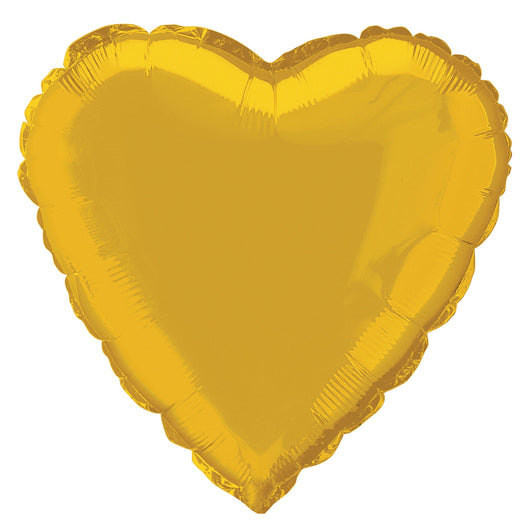Gold Solid Heart Foil Balloon 18