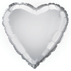 Silver Solid Heart Foil Balloon 18