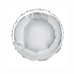 Silver Solid Round Foil Balloon 18
