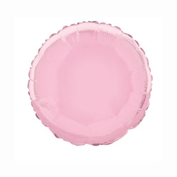 Pastel Pink Solid Round Foil Balloon 18