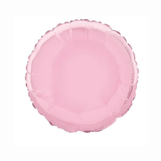 Pastel Pink Solid Round Foil Balloon 18