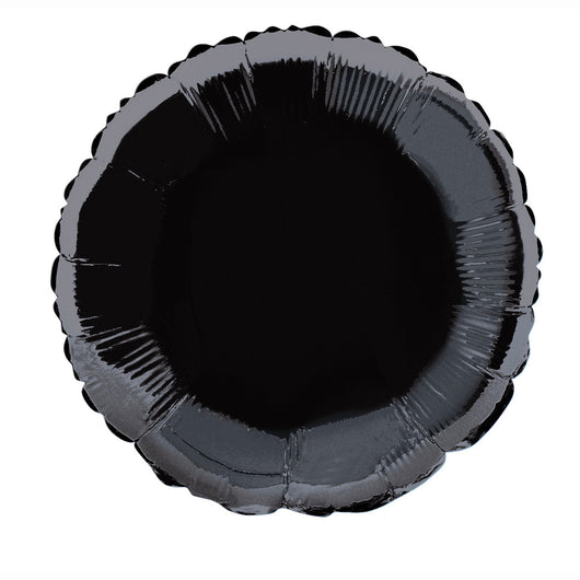 Black Solid Round Foil Balloon 18