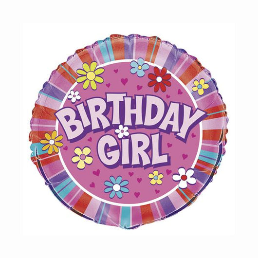 Birthday Girl Round Foil Balloon 18