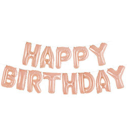 Rose Gold Happy Birthday Foil Letter Balloon Banner Kit, 14
