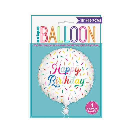 Birthday Sprinkle Happy Birthday Round Foil Balloon 18