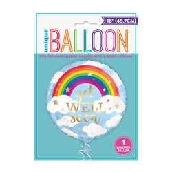 Rainbow Get Well Soon Round Foil Balloon 18