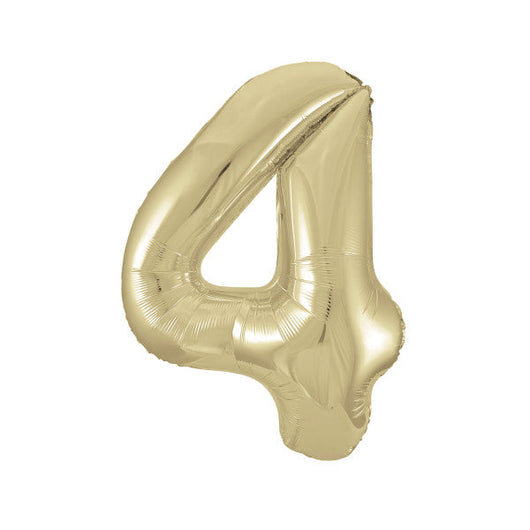Gold Number 4 Shaped Foil Balloon 34