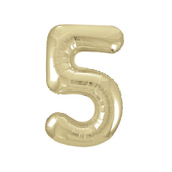 Gold Number 5 Shaped Foil Balloon 34