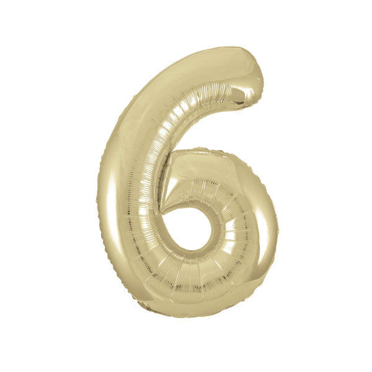 Gold Number 6 Shaped Foil Balloon 34