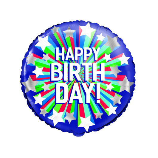 Shooting Star Happy Birthday Round Foil Balloon 18